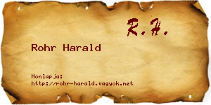 Rohr Harald névjegykártya